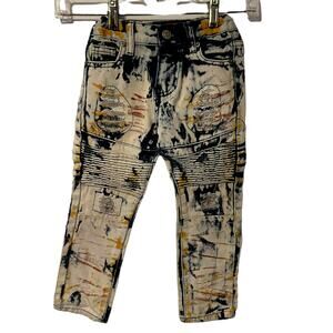 Lion Dynasty Jeans Size 4T Slim Boys Distressed Bleach Acid Wash Destroyed